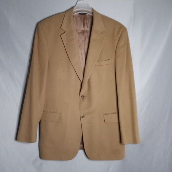 Jos. A. Bank Men's Cashmere Tan Fully Lined Single Breast Blazer Sportscoat 43L - Picture 1 of 11